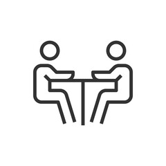 Fototapeta premium people meet icon line business vector