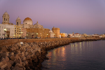 Seafront of Cadiz in sunset, Spain © Natalia