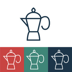 Line icon with coffee maker