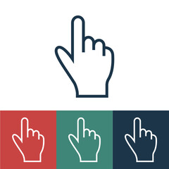 Linear vector icon with hand like gun