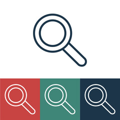 Linear vector icon with magnifier