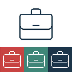 Linear vector icon with suitcase