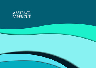 Minimalistic geometric backgrounds. Trendy colors. Wavy lines. Paper cut effect. Design layout for business presentations, flyers, posters and invitations. Vector