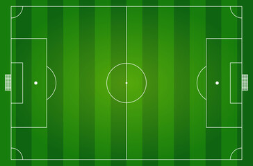 Top view of soccer field or football field - Vector illustration