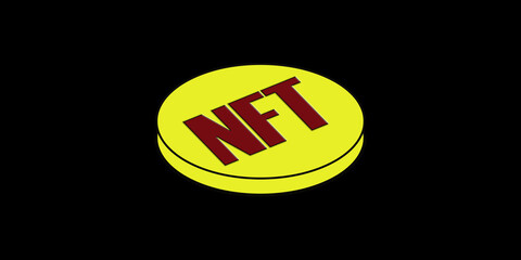 NFT Non-fungible token illustration art design.