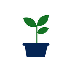 potted plant vector icon isolated on white background