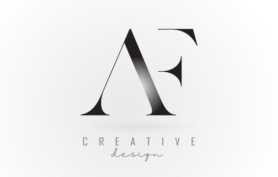 AF a f letter design logo logotype concept with serif font and elegant style vector illustration.