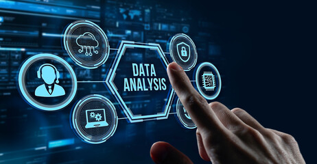Internet, business, Technology and network concept. Data Analysis for Business and Finance Concept. Information report for digital business strategy