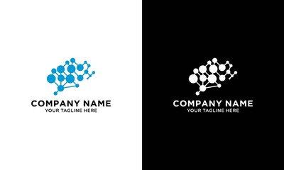 Brain Logo silhouette design vector template. Think idea concept.Brainstorm power thinking brain Logotype icon Logo.