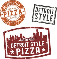 Detroit Style Pizza Vector Menu Graphics - 427272939