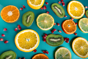 Tropical fruits with many vitamins