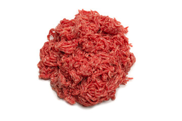 Chopped meat background. Top view.