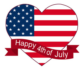 American day heart patriotic background