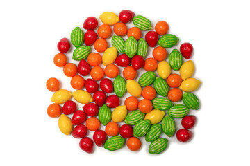 Chewing gums isolated on white background.