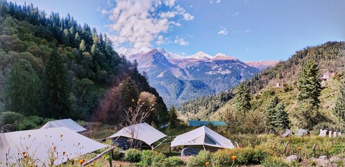 camping in the mountains