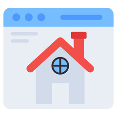 A flat design, icon of home page