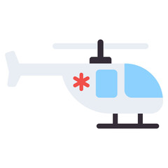 Medical transport helicopter icon glyph design