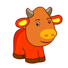 Funny animals. Vector image of cartoon characters, cow