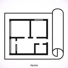 House Plan Icon. Floor plan vector.