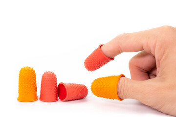 Rubber thimble or finger grips