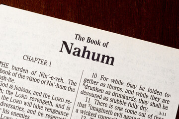 Fototapeta premium The Book of Nahum Title Page Close-Up