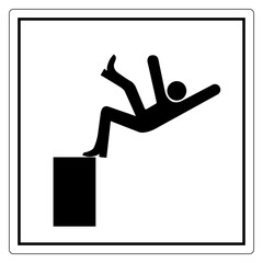 Fall Hazard Symbol Sign, Vector Illustration, Isolate On White Background Label. EPS10