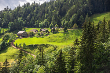 Beautiful summer view of amazing Slovenia nature. Logarska Dolina and Solcava panoramatic road.  © Simona