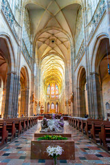 St. Vitus Cathedral interiors in Prague Castle, Czech Republic
