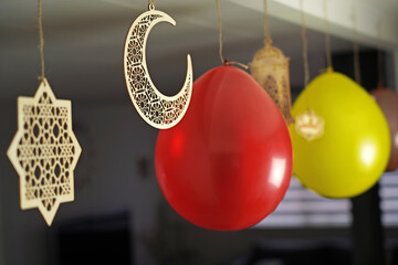 Ramadan decorations in a home .  