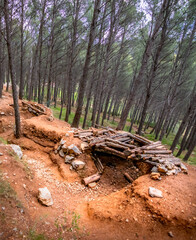 Trincheras del bando republicano de la Guerra Civil Española (Jérica Valencia España).
Trenches of the republican side of the Spanish Civil War (Jérica Valencia Spain)
