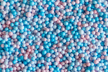 Close up of colorful foam ball texture abstract background concept design idea