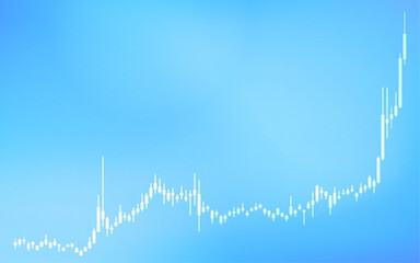 株やFXや仮想通貨に使われるローソク足チャート、上昇、青背景
