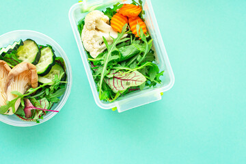 healthy meal container weekly menu lunch box portion eating organic diet food fresh food delivery takeaway containers snack trend meal copy space food background