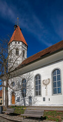 Fototapeta premium City church in Thun, Switaerland. XIV century, rebuid in 1738