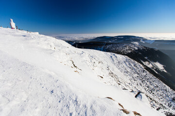 Obraz premium Karkonosze Krkonose from Sniezka Snezka, in winter.