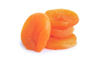 Dried apricots isolated on white