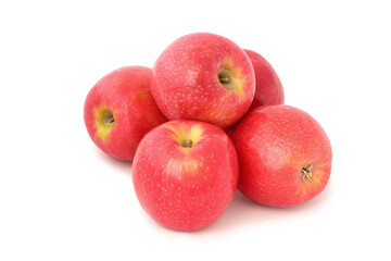 Several red tasty apple isolated on white