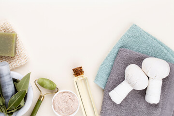 Spa homemade skin care and body cosmetics with natural ingredients.