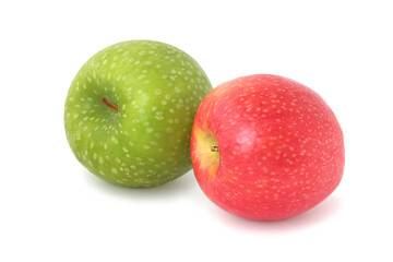 Red and green apples isolated on white