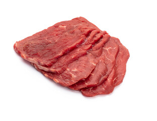 Fresh raw  steaks isolated on white background.................