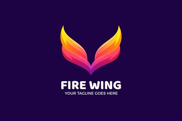 Fototapeta premium Fire Wing Gradient Luxury Logo Template
