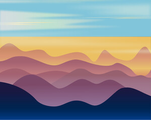 mountain beautiful landscape background design illustration