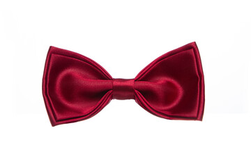 Red bow tie isolated on white