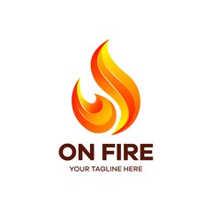 Fire colorful premium vector logo template