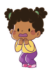 African American girl with surprised expression