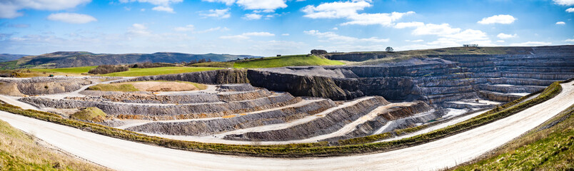 Derby shire UK large open quarry used for concrete production