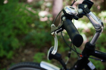Fototapeta na wymiar Schmetterling sitzt auf einem Fahrradlenker 