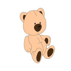 Teddy bear on a white background. Illustration.