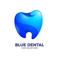 3D Tooth in Gradient Color Logo Template
