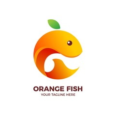 Funny Orange Fish 3D Logo Template